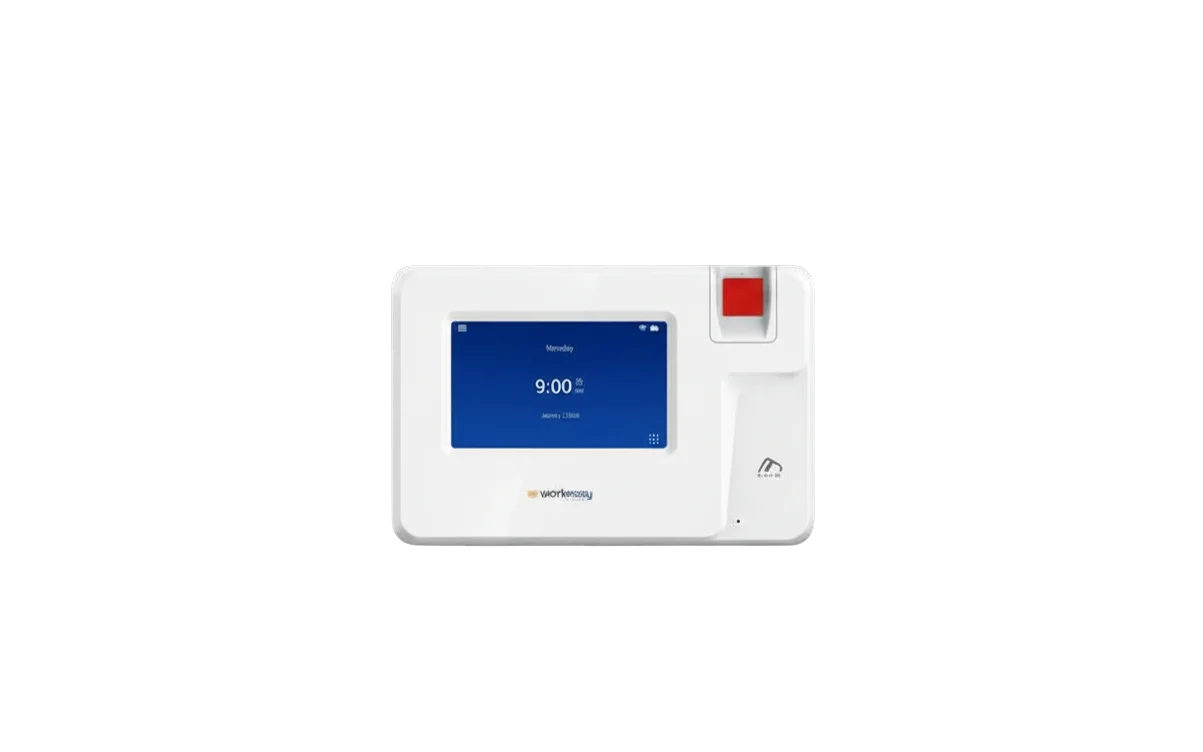 EasyClocking 200 smart optical fingerprint time clock with WiFi connectivity, compact wall-mounted design