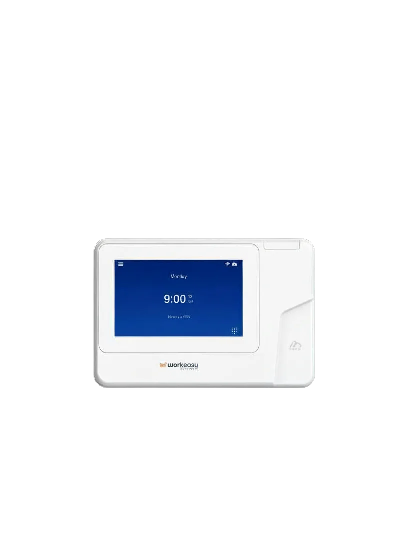 EasyClocking 50 contactless RFID smart card time clock, tap-to-clock for construction and warehouse crews